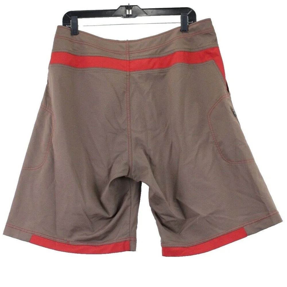 REI Mens‎ Board Shorts Size 34 Brown Red UPF 30+ Polyester Spandex Outdoor